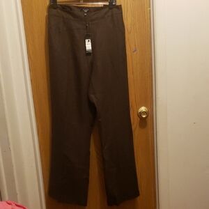 Talbots Women's Chocolate Heritage Wide Leg Irish Linen Pants